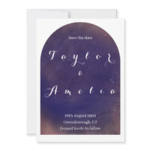 Save the Date Modern Boho Arch Lila einladen