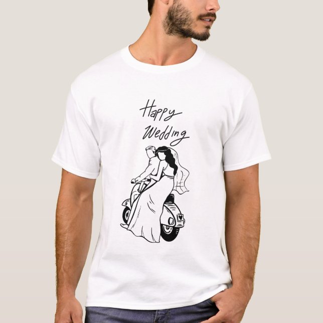 Save The Date Modern Minimal Wedding Design T-Shirt (Vorderseite)
