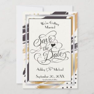 Save the Date Moderne Farbstiche und Typografie