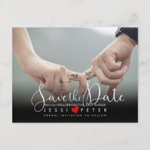 Save the Date, moderne handgeschriebene Schrift, H Postkarte