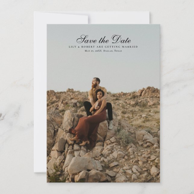 Save the Date Moderne Romantische Foto-Bildkarte (Vorderseite)