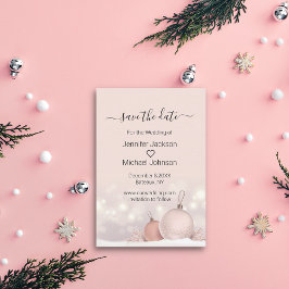 Save the Date moderne, rosa Weihnachtsschmuckkarte