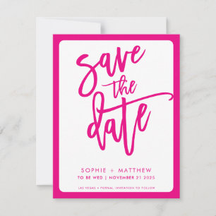 SAVE THE DATE moderne Schrift pink fushcia pink