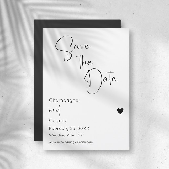 Save the Date Moderne Skripthochzeit Magneteinladung (Von Creator hochgeladen)