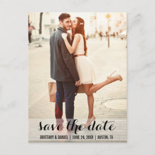 Save the Date Moderne Verlobung Postcard LB Postkarte