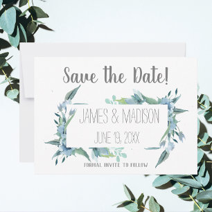 Save the Date moderner Blumenrahmen anpassbar