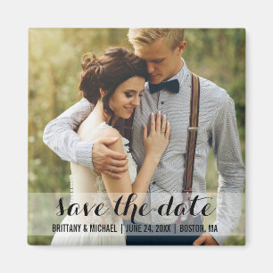 Save the Date moderner Verlobungs-Foto-Magnet Magnet