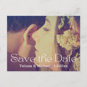Save the Date modernes Drehbuch-Foto-Budget Postkarte