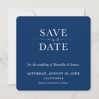SAVE THE DATE modernes, elegantes Marineblau