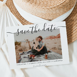 Save the Date modernes Foto für schicke Typografie Ankündigungspostkarte