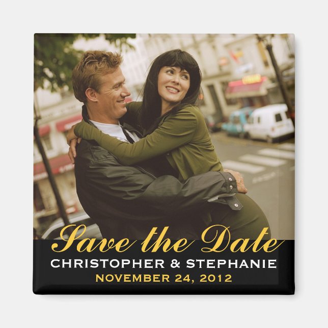 Save the Date Modernes Foto Magnet (Vorne)