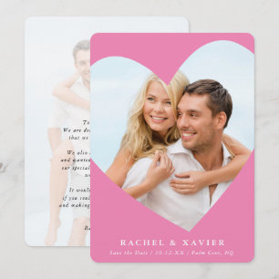 SAVE THE DATE modernes Foto niedlicher Herzrahmen  Einladung