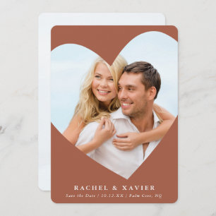 SAVE THE DATE modernes Foto niedlicher Herzrahmen Einladung
