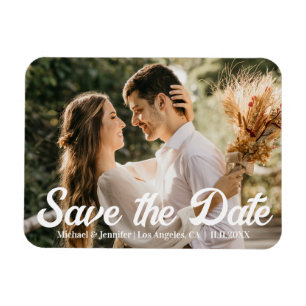 Save the Date modernes handgeschriebenes Hochzeits Magnet
