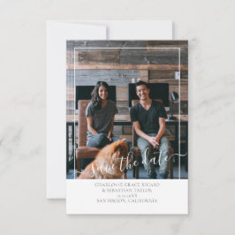 Save the Date Modernes Personalisiert Grau Weiß Ankündigung