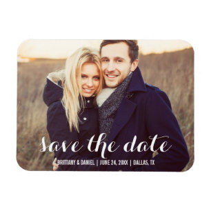Save the Date Modernes Verlobung Foto Magnet W S