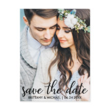 Save the Date Modernes Verlobung Foto Postkarte SB