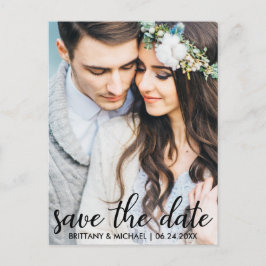 Save the Date Modernes Verlobung Foto Postkarte SB