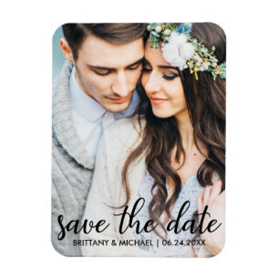 Save the Date Modernes Verlobung Foto SB Magnet