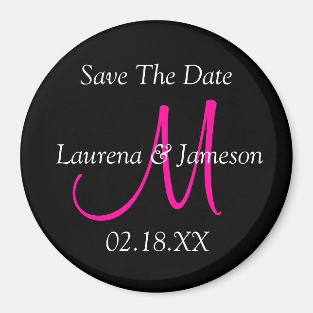 Save the Date Monogram Magnet (Vorne)