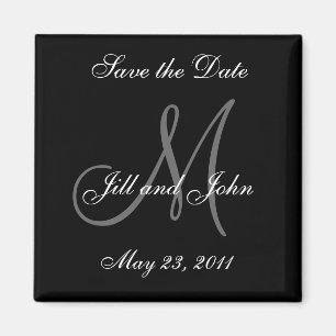 Save the Date Monogram Wedding Magnet