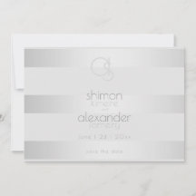 Save The Date | Monogramm der Aluminiumstreifen