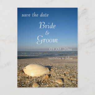 SAVE THE DATE - Muscheln am Strand Ankündigungspostkarte