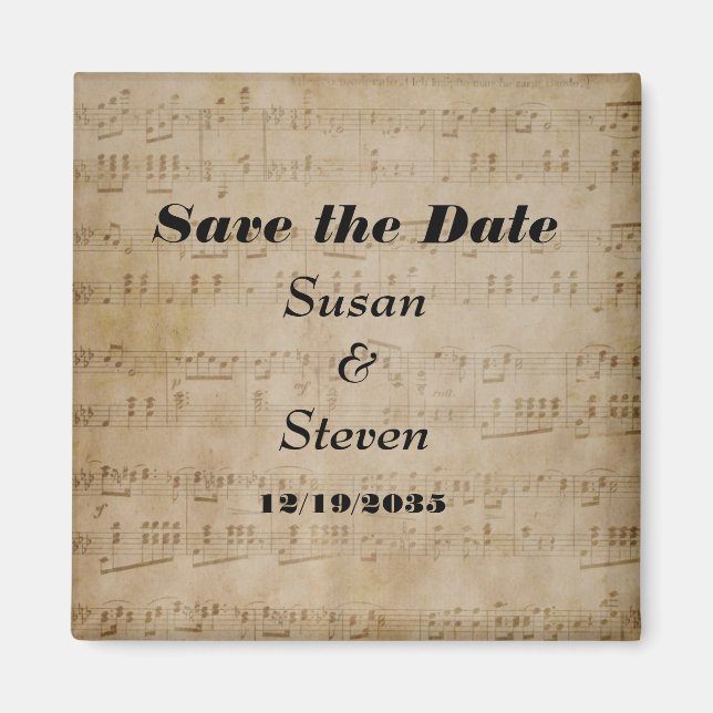 Save the Date Music Theme Magnet (Vorne)