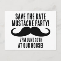 SAVE THE DATE MUSTACHE PARTY KINDER EINLADUNGEN