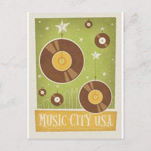 Save The Date Nashville, TN - Platten Ankündigungspostkarte