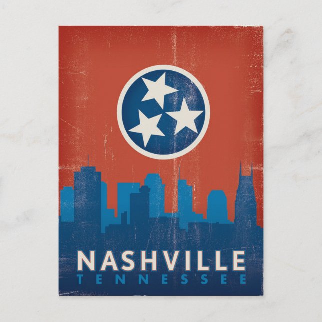 Save The Date | Nashville, TN - Staatsflagge Ankündigungspostkarte (Vorderseite)