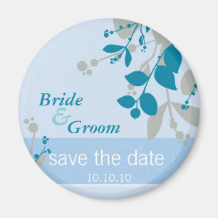 SAVE THE DATE: Natur - blass silber aquamarin Magnet
