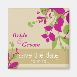 SAVE THE DATE: Natur - Goldfarn fuschia Magnet