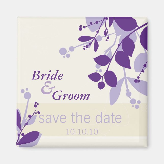 SAVE THE DATE: Natur - Vanille lilac lila Magnet (Vorne)