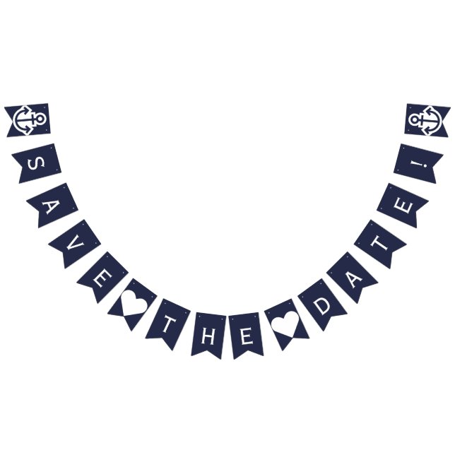Save the Date Nautical Bunting Foto Prop. Wimpelkette (Alle)