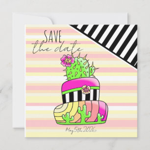 "Save the Date" Neon-Kaktus-Einladung Save The Date