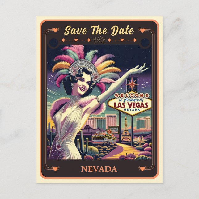Save The Date | Nevada Einladung Postkarte (Vorderseite)