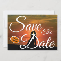 Save the Date New Weds White Calligraphy Wedding