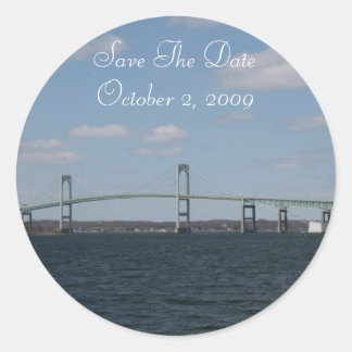 Save the Date, NEWPORT, RI Runder Aufkleber