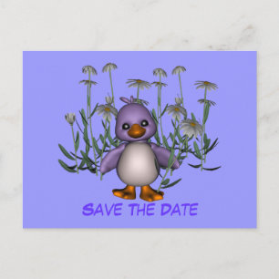 Save the Date Niedliche Bird Daisy Blume Postkarte