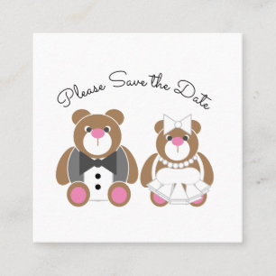 Save the Date niedlicher Teddybär Telefonnummerkarte