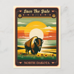 Save The Date   North Dakota Einladung Postkarte