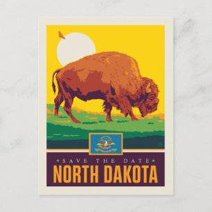 Save The Date   North Dakota Einladungspostkarte