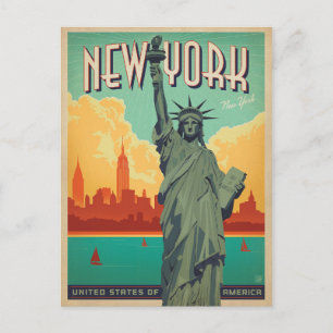 Save The Date   NYC - Lady Liberty 2 Ankündigungspostkarte