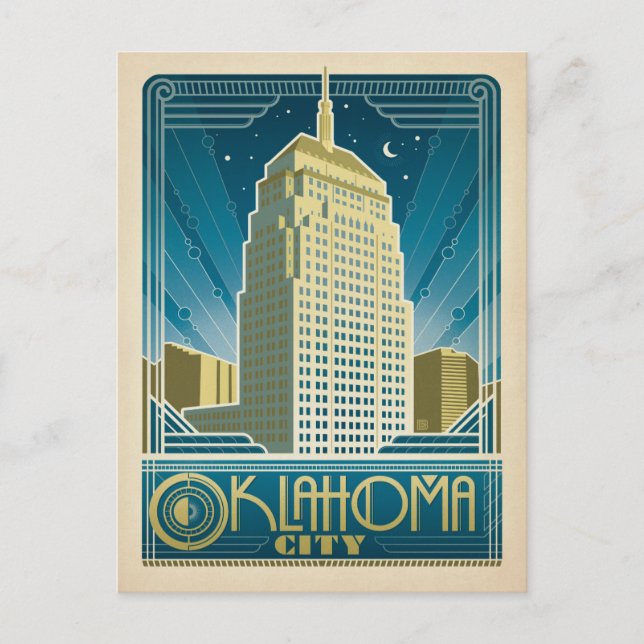 Save The Date | Oklahoma City, ok Ankündigungspostkarte (Vorderseite)