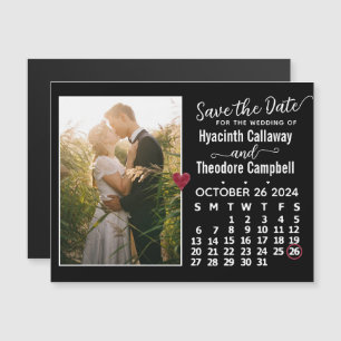 Save the Date Oktober 2024 Kalender Foto Magnet