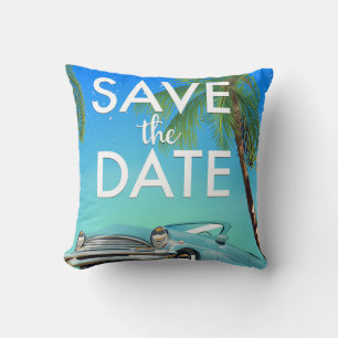 Save the Date Oldtimer und Eheringe. Kissen