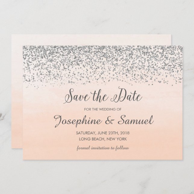 Save the Date Orangefarbene Farbe Einladung (Vorne/Hinten)