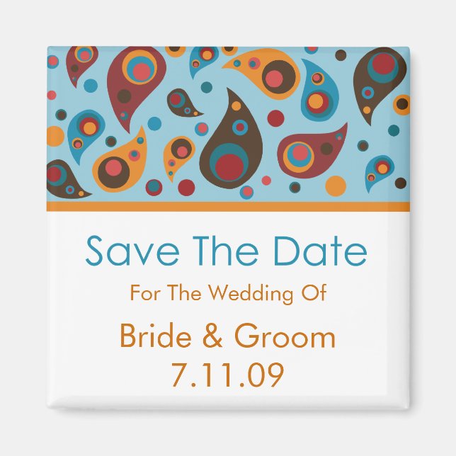 Save the Date - Paisley Magnet (Vorne)