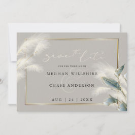Save the Date Pampas Grass Aquamarin Anthurium